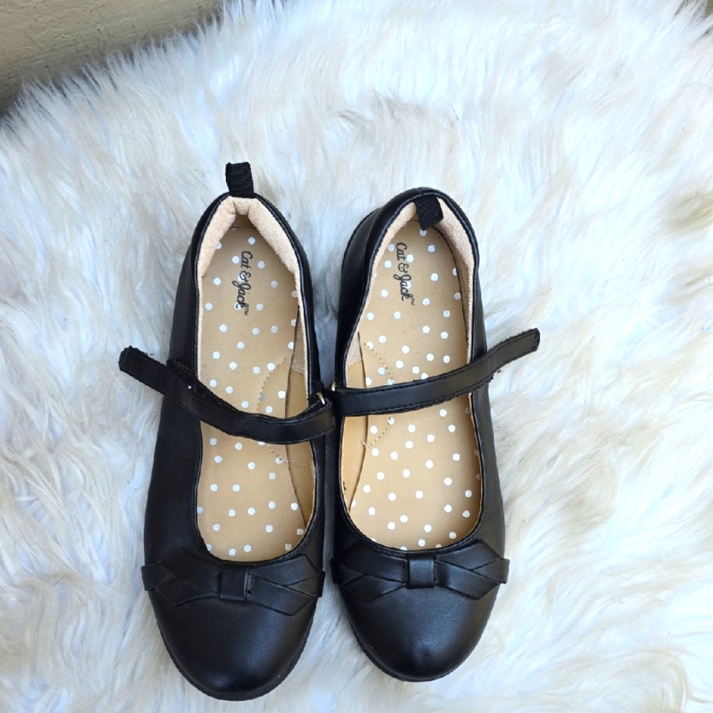 Cat And Jack Black Girls & Hydia Mary Jane Flats Bow 3